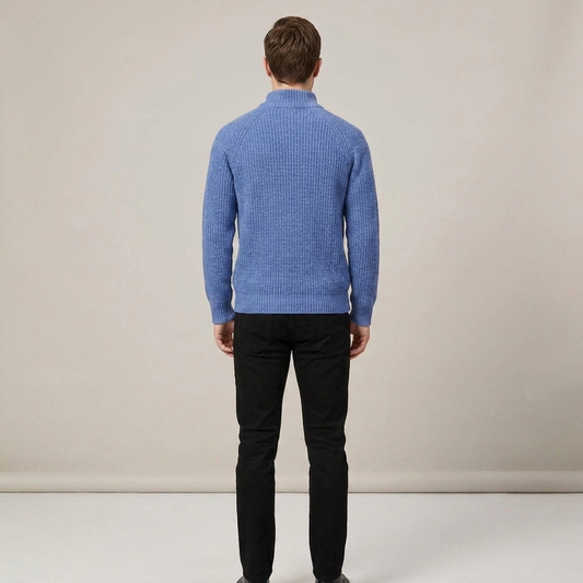 PLUXSTYLE::numise::mens-refined-turtleneck-sweater::back
