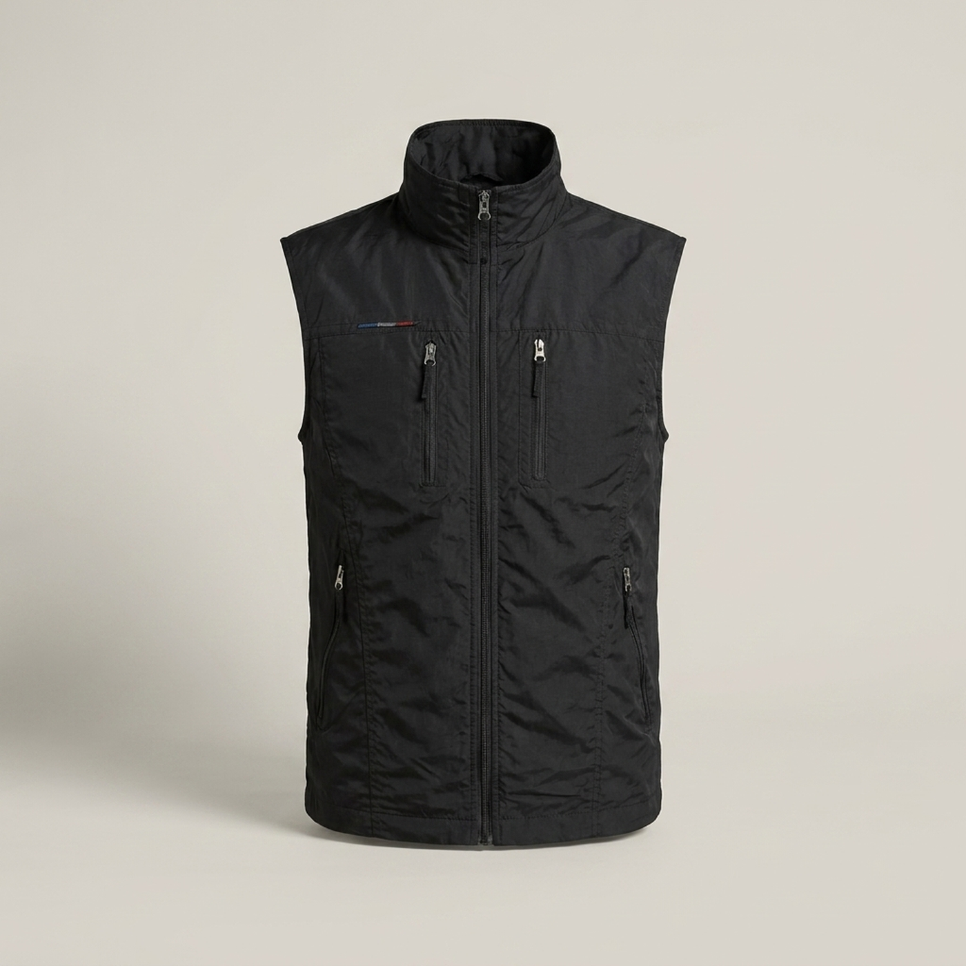 PLUXSTYLE::numise::mens-zip-vest-with-storage::pack-black