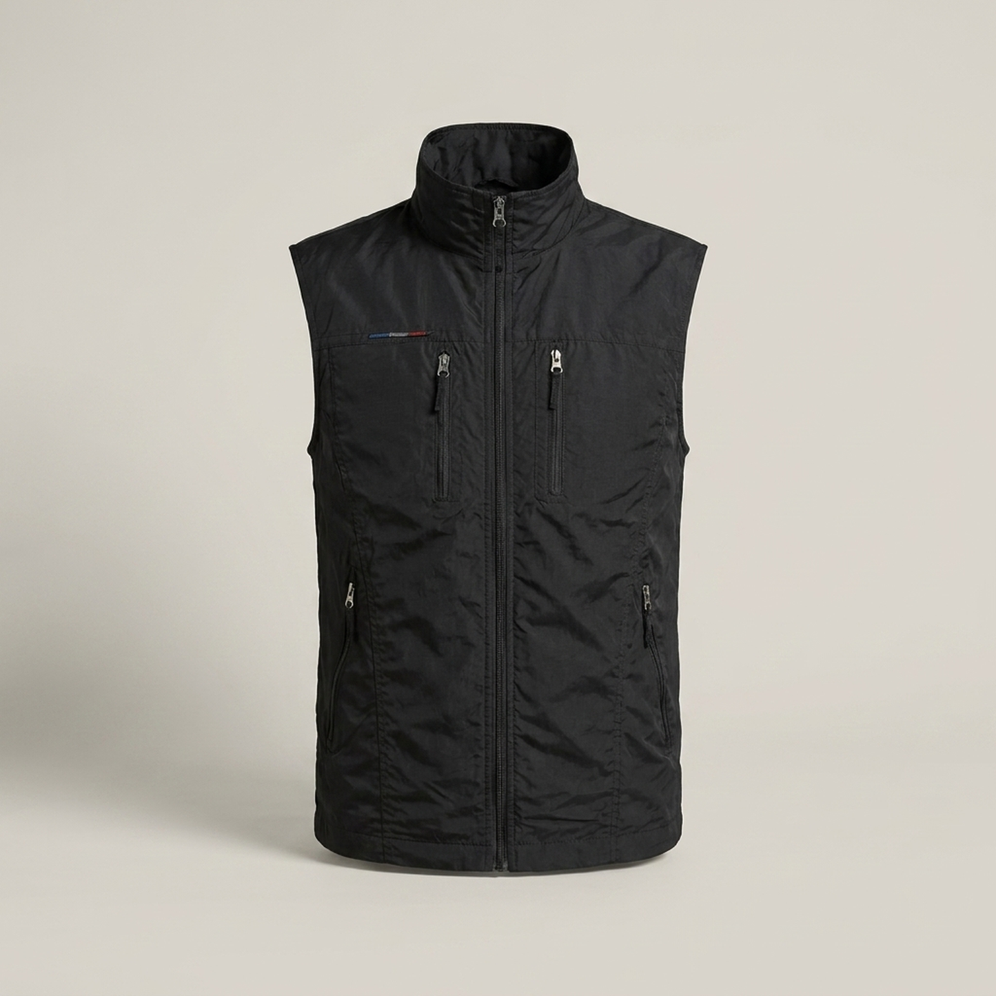 PLUXSTYLE::numise::mens-zip-vest-with-storage::pack-black