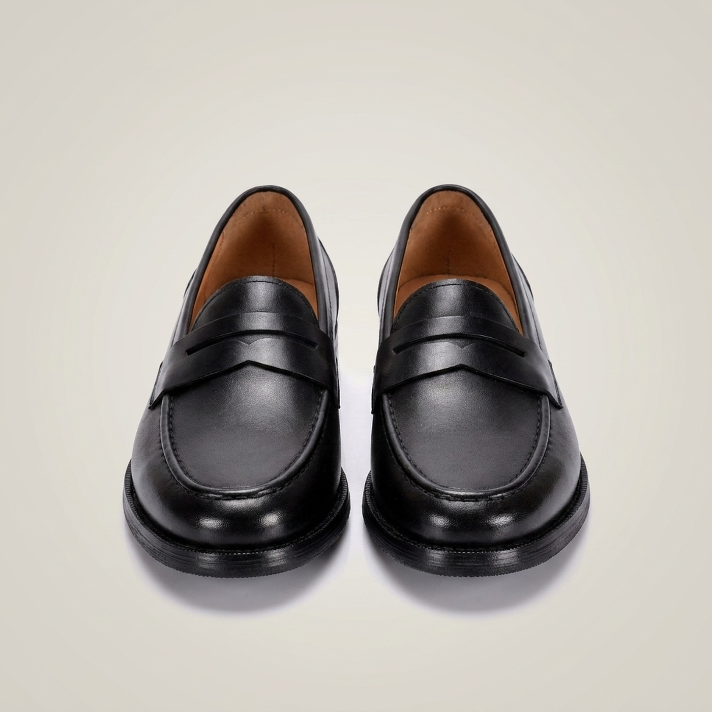 PLUXSTYLE::numise::mens-ribbed-sole-penny-loafers::pack-black