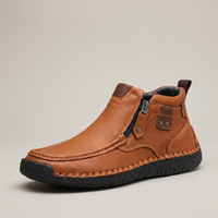 PLUXSTYLE::numise::mens-contrast-stitch-ankle-boots::closeup-hero