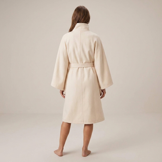 PLUXSTYLE::numise::tie-waist-cape-parka::back