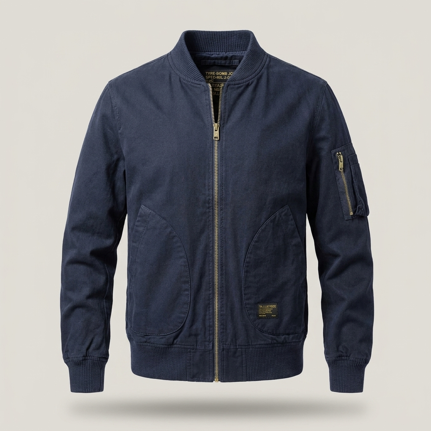 PLUXSTYLE::numise::mens-ribbed-trim-parka::pack-navy-blue