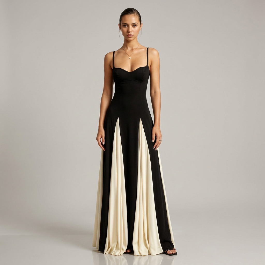Emery | Women's Contrast Maxi Evening Dress