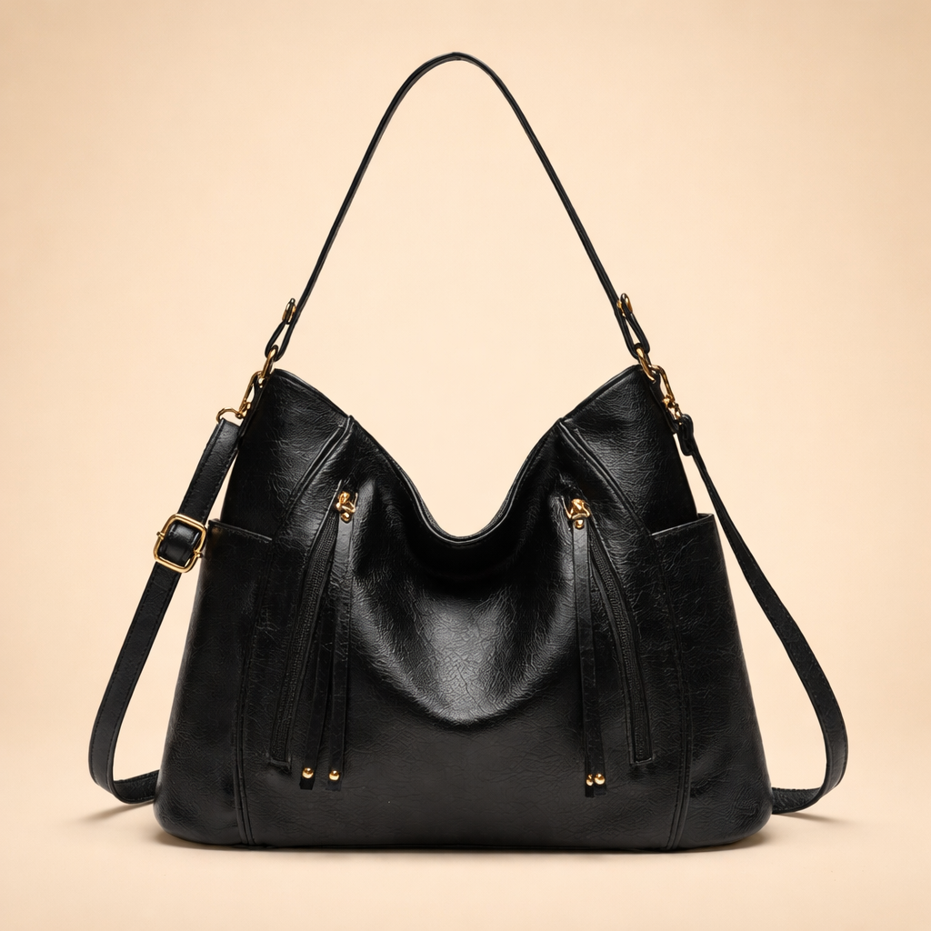 Spacious Shoulder Tote with Stylish Tassel Accent