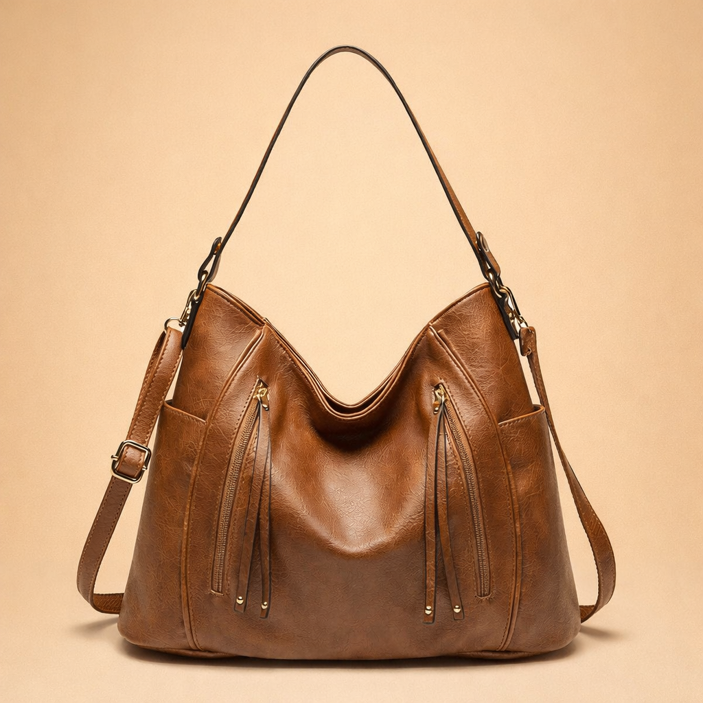 Spacious Shoulder Tote with Stylish Tassel Accent