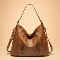 Spacious Shoulder Tote with Stylish Tassel Accent