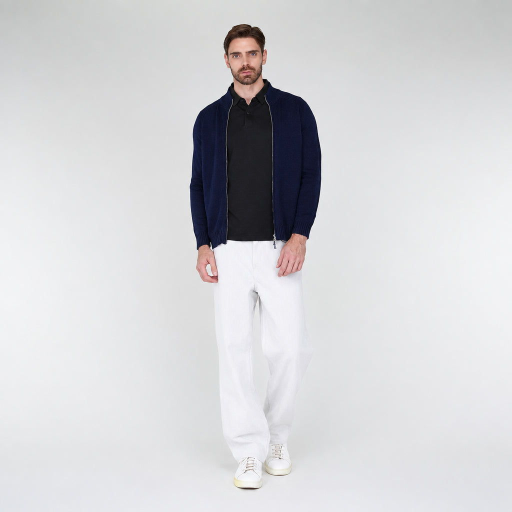 Langarm-Pullover mit Doppelreißverschluss