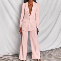 Ensemble Evelyn avec blazer ajusté et pantalon à jambes larges