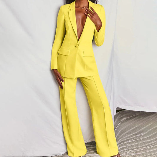 Evelyn Tailored Blazer And Wide-Leg Pants Set