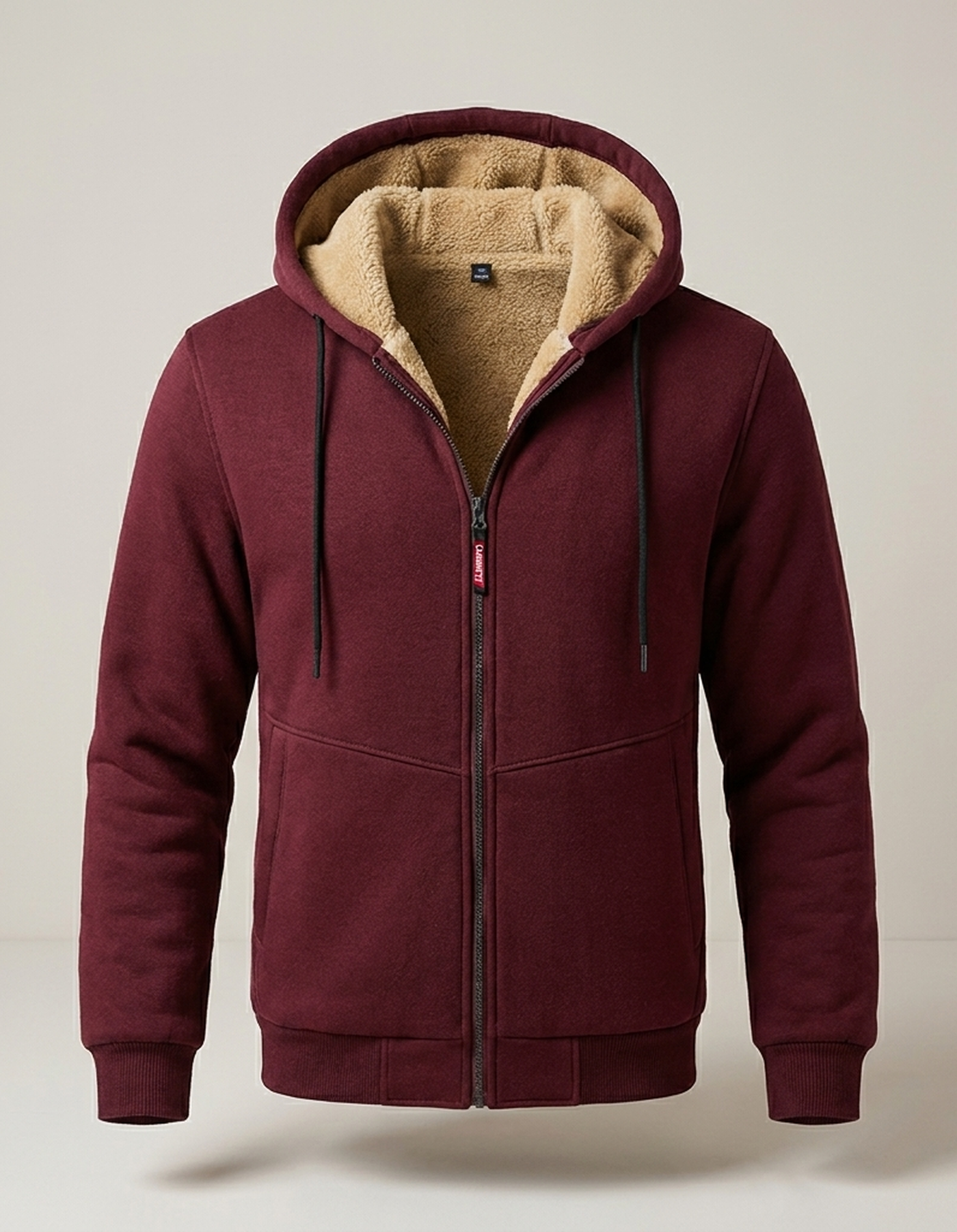 PLUXSTYLE::numise::mens-relaxed-hooded-jacket::pack-red
