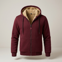 PLUXSTYLE::numise::mens-relaxed-hooded-jacket::pack-red