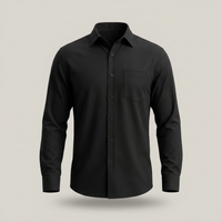 PLUXSTYLE::numise::mens-relaxed-shirt-jacket::pack-black