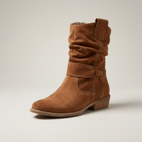 PLUXSTYLE::numise::womens-buckle-slouch-ankle-footwear::closeup-hero
