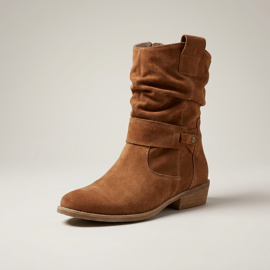 PLUXSTYLE::numise::womens-buckle-slouch-ankle-footwear::closeup-hero