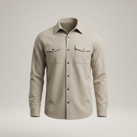 PLUXSTYLE::numise::mens-relaxed-utility-overshirt::pack-beige