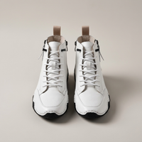 PLUXSTYLE::numise::mens-side-zip-combat-boots::pack-white