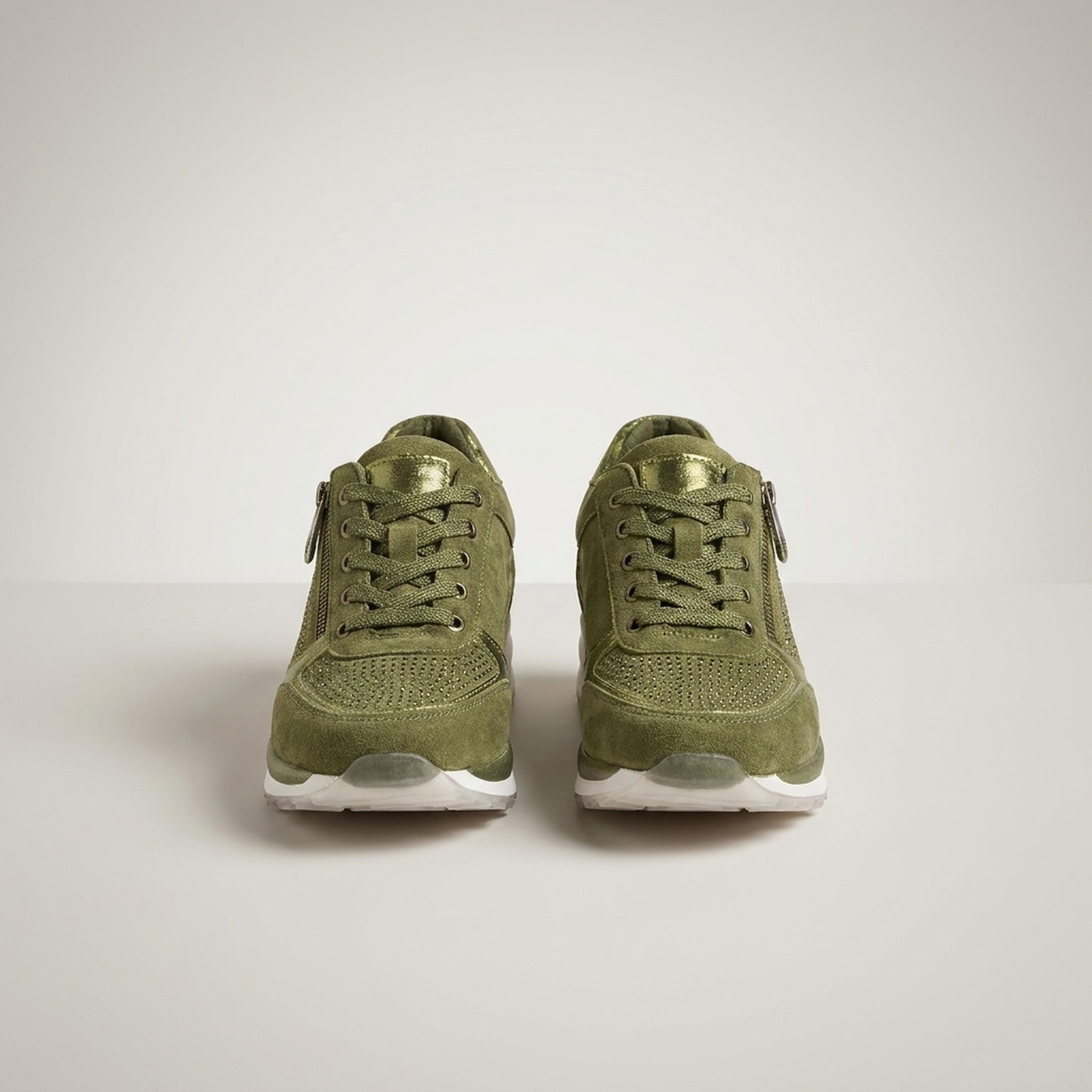 PLUXSTYLE::numise::side-zip-platform-sneakers::pack-green