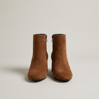 PLUXSTYLE::numise::pointed-toe-block-heel-ankle-boots::pack-brown