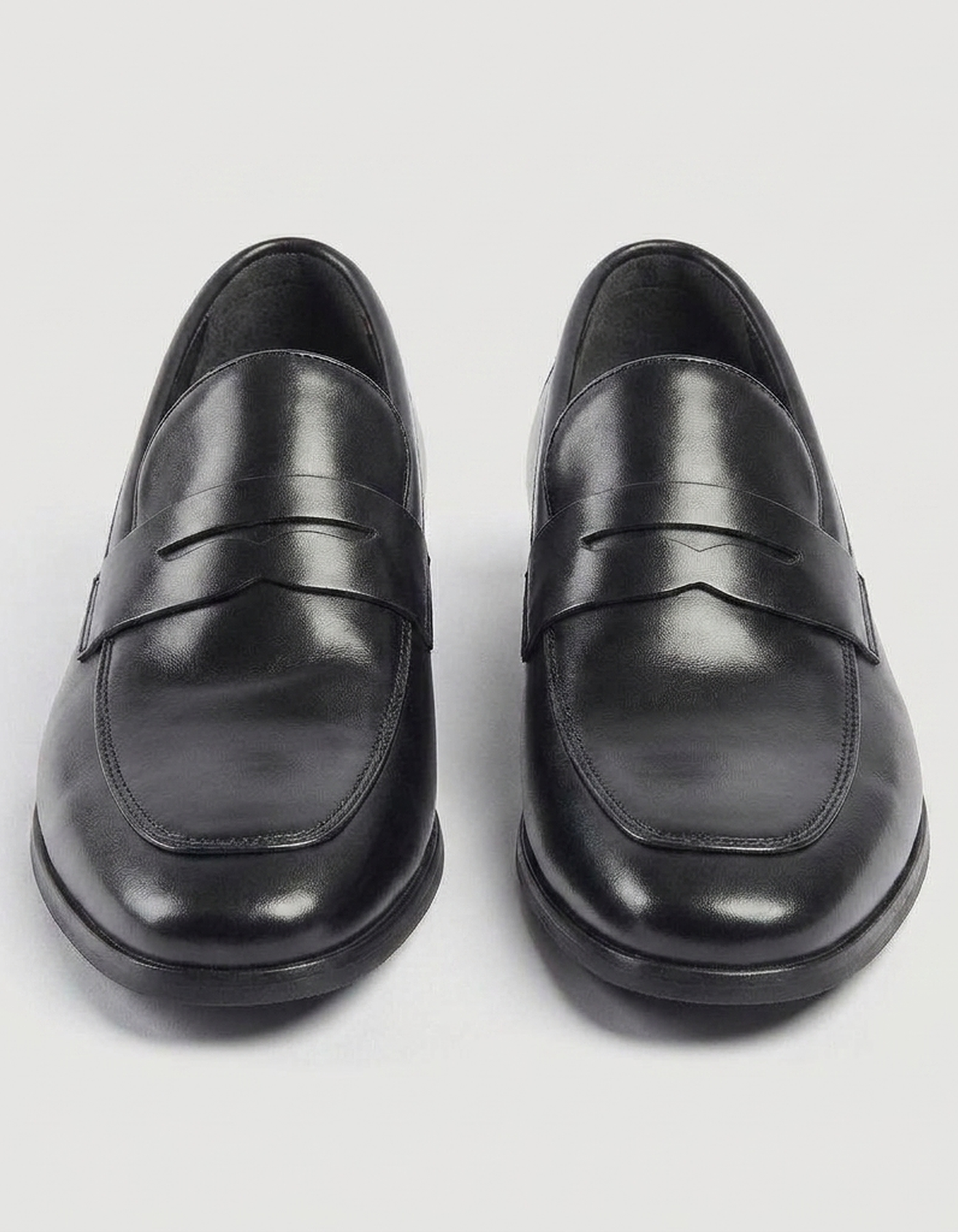 PLUXSTYLE::numise::mens-square-toe-penny-loafers::pack-black