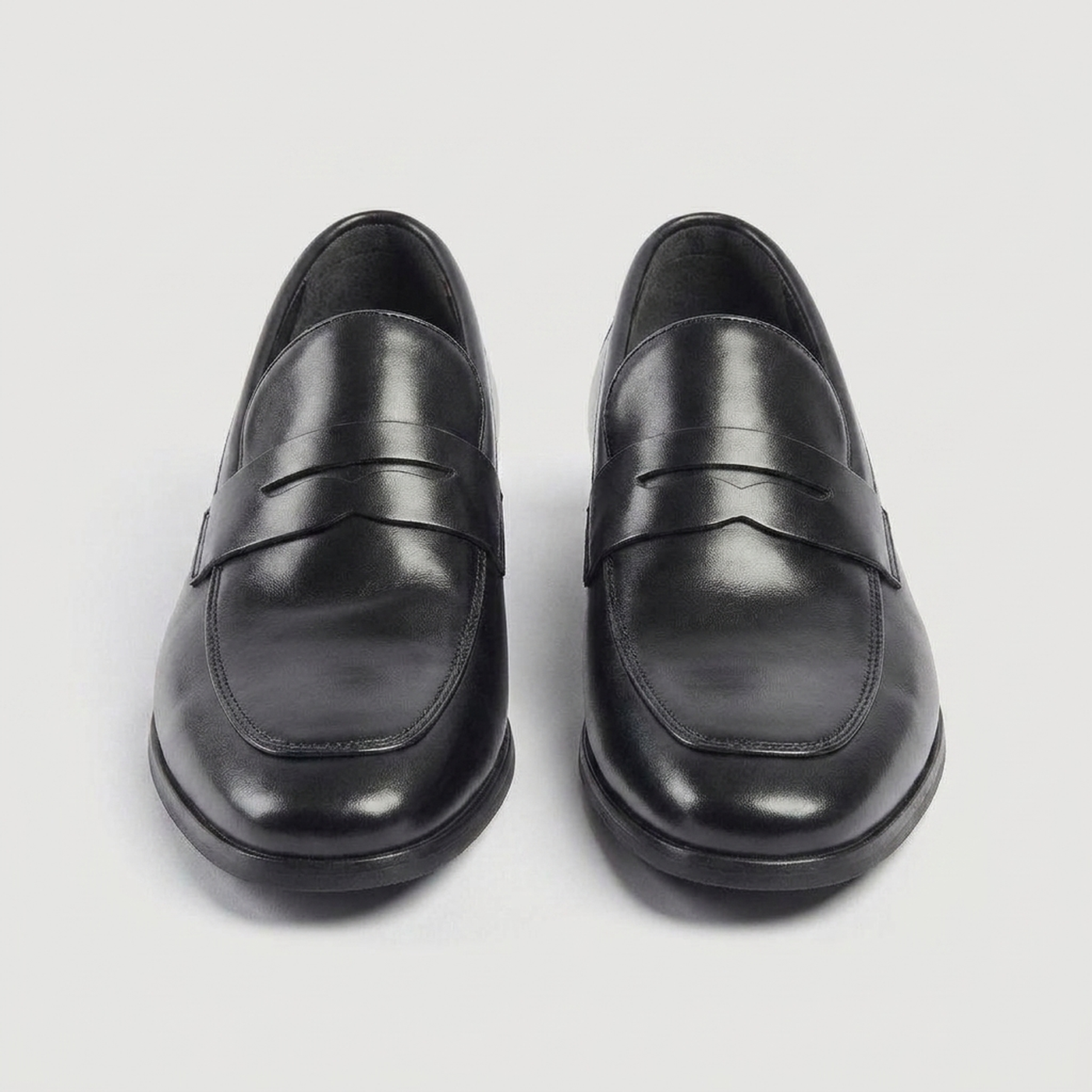 PLUXSTYLE::numise::mens-square-toe-penny-loafers::pack-black