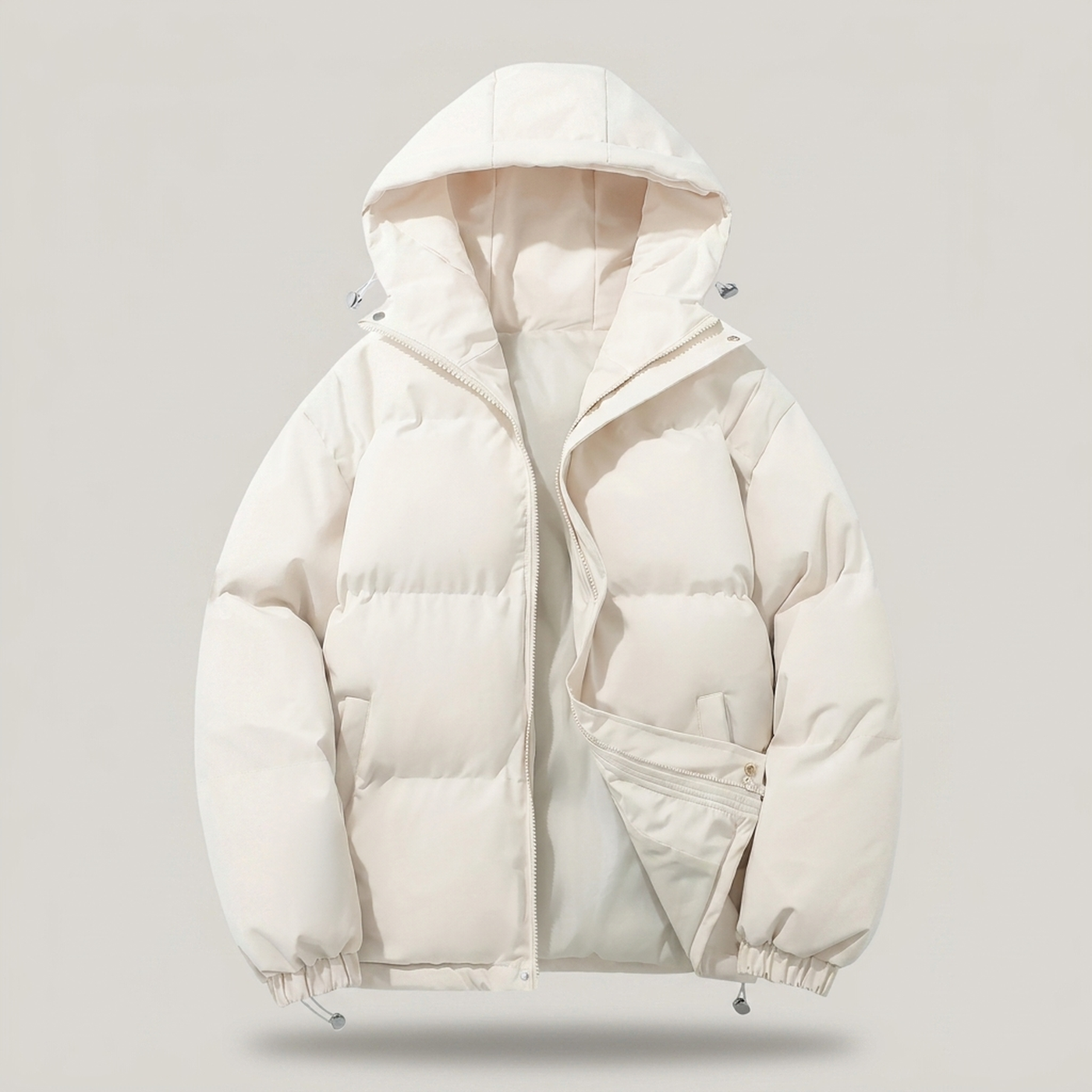 PLUXSTYLE::numise::mens-classic-hooded-parka::pack-beige-white