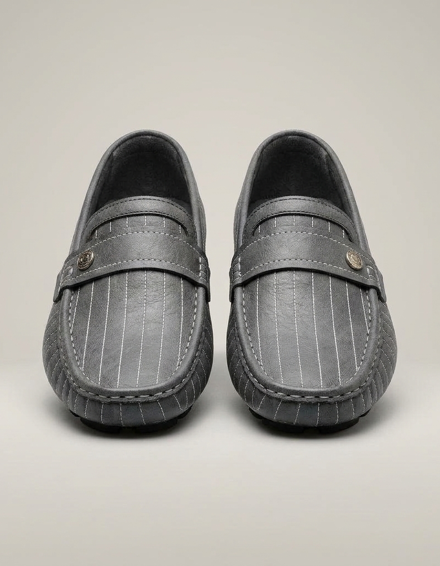 PLUXSTYLE::numise::mens-pinstripe-penny-loafers::pack-grey