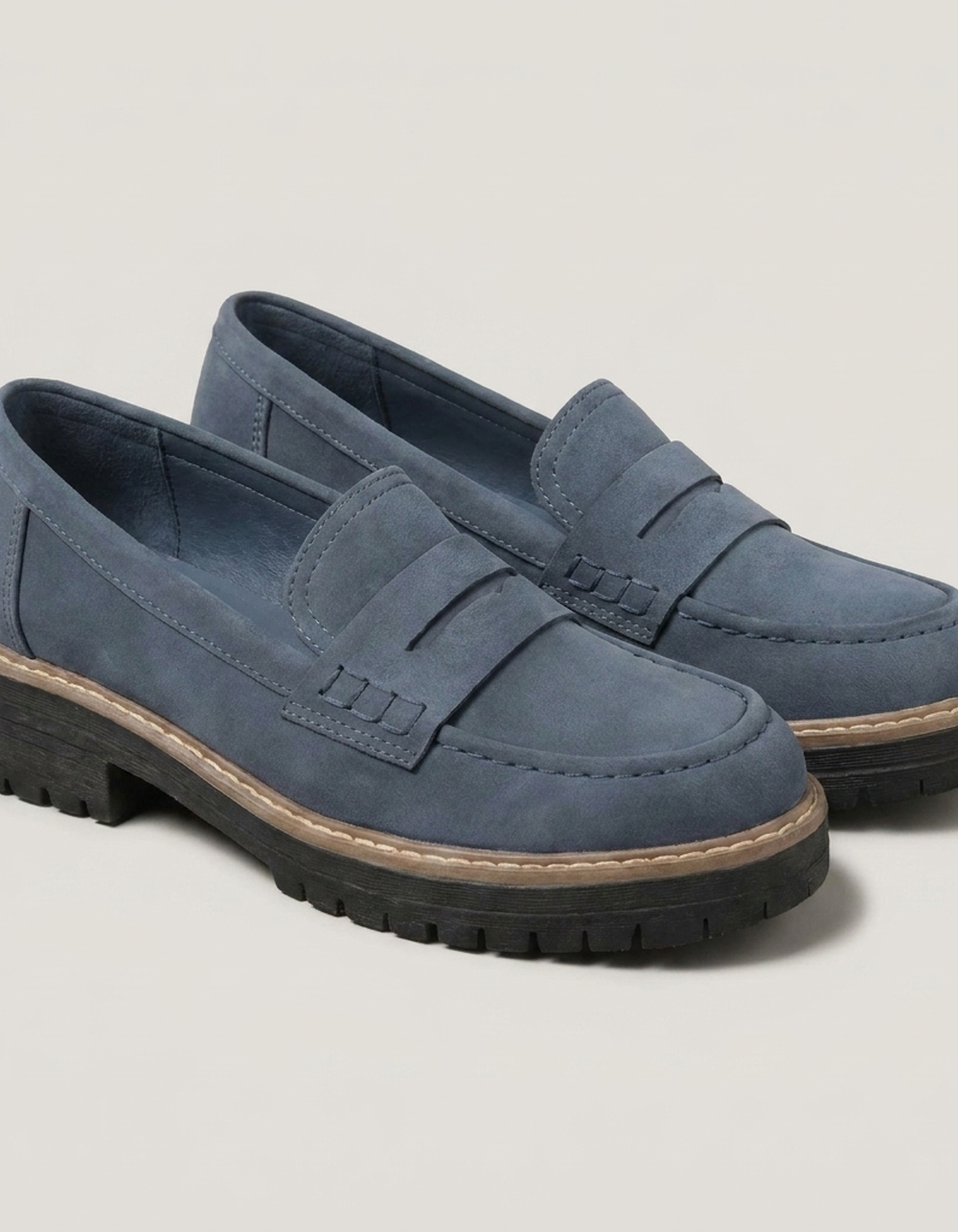 PLUXSTYLE::numise::chunky-slip-on-loafers::pack-blue