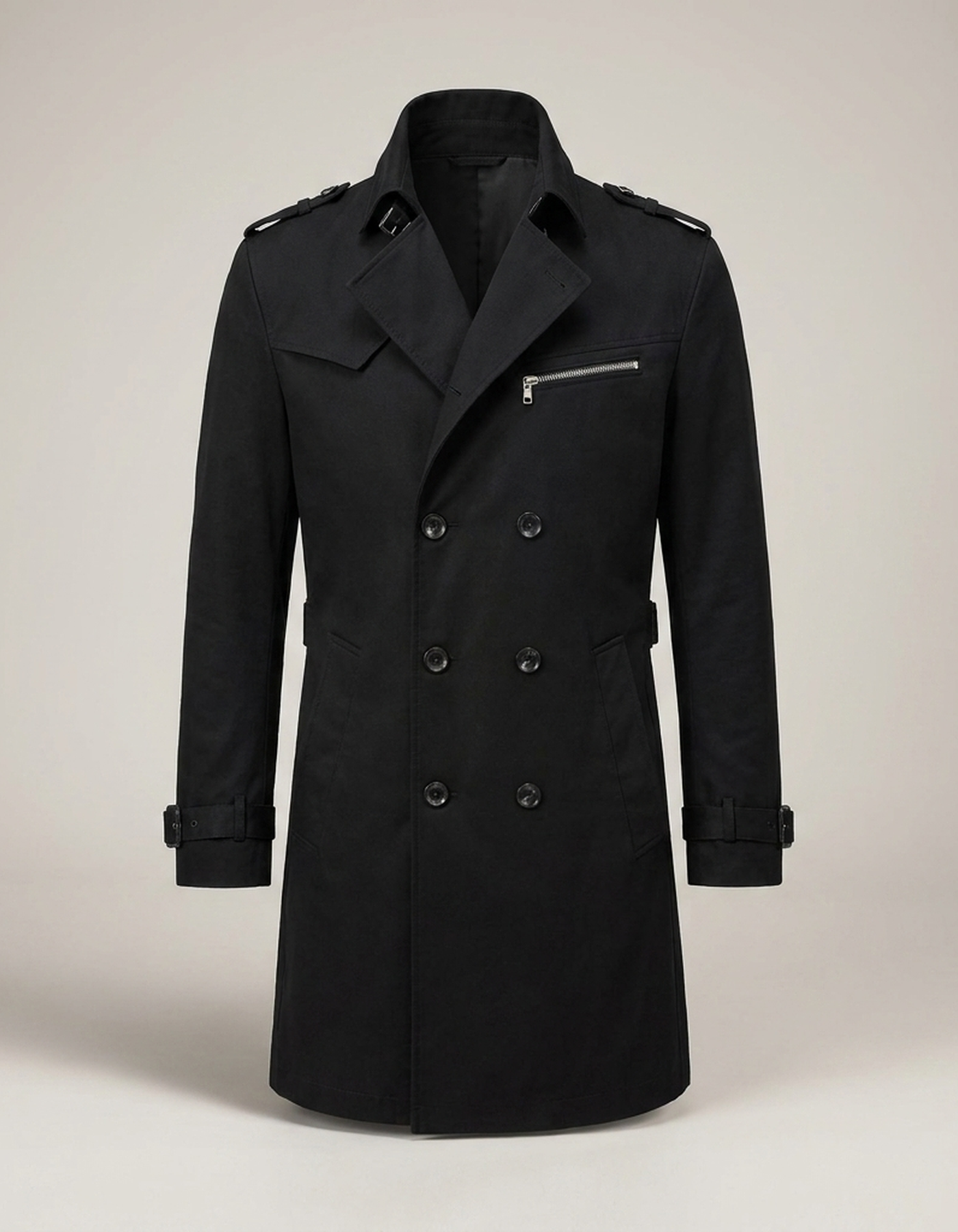 PLUXSTYLE::numise::mens-waist-belt-parka::pack-black