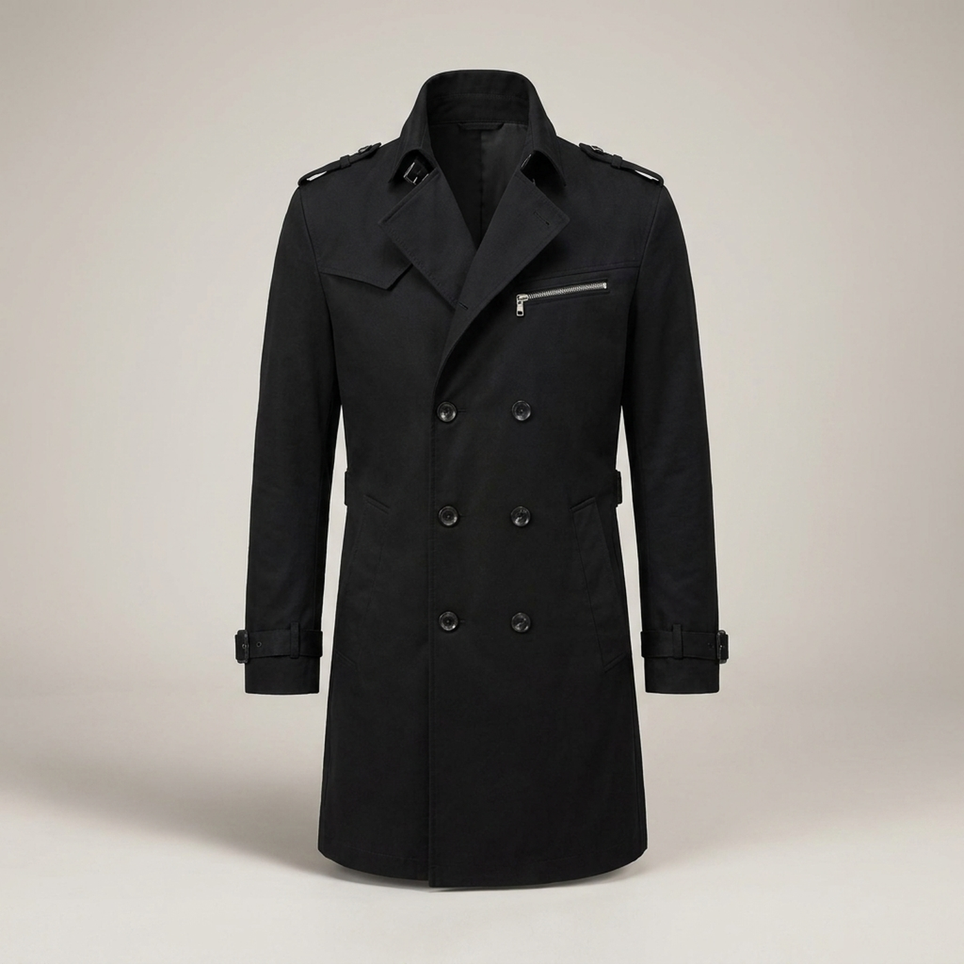 PLUXSTYLE::numise::mens-waist-belt-parka::pack-black