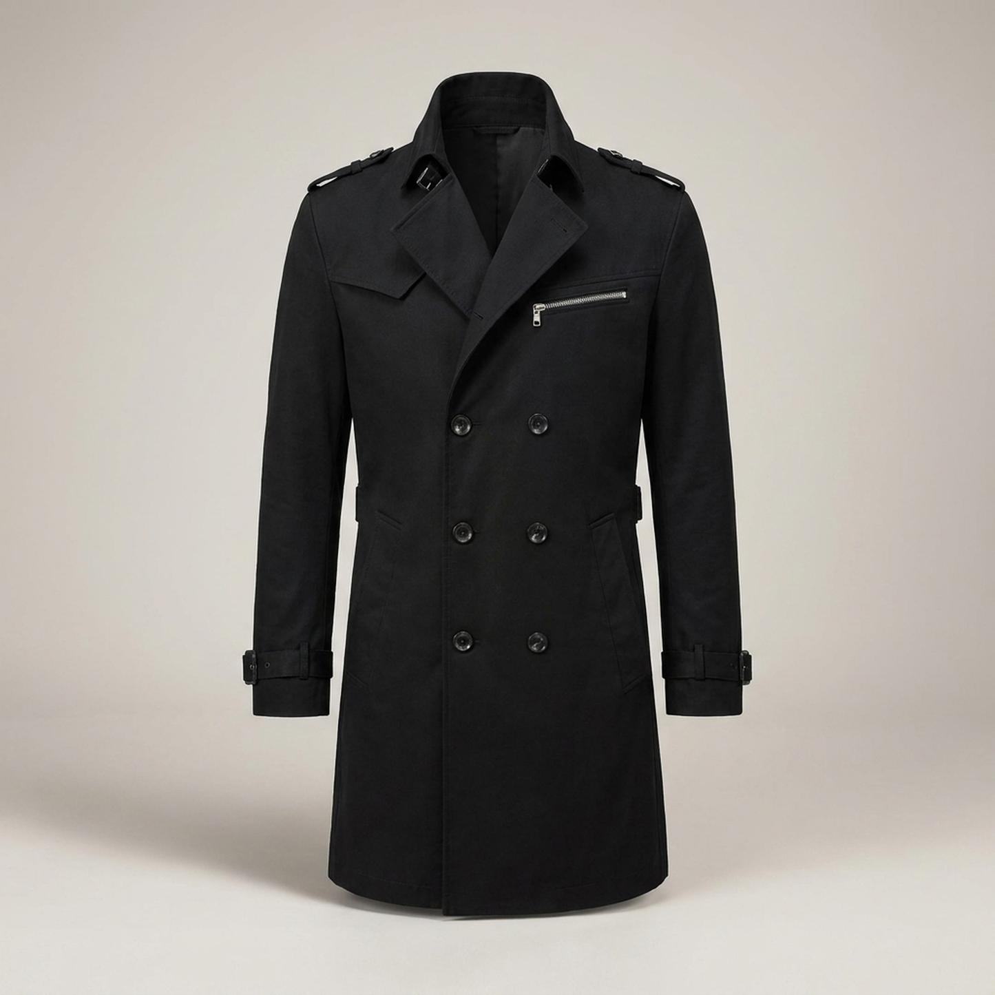 PLUXSTYLE::numise::mens-waist-belt-parka::pack-black