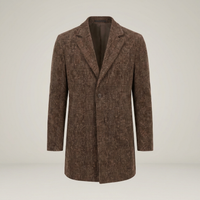 PLUXSTYLE::numise::mens-tailored-check-parka::pack-brown