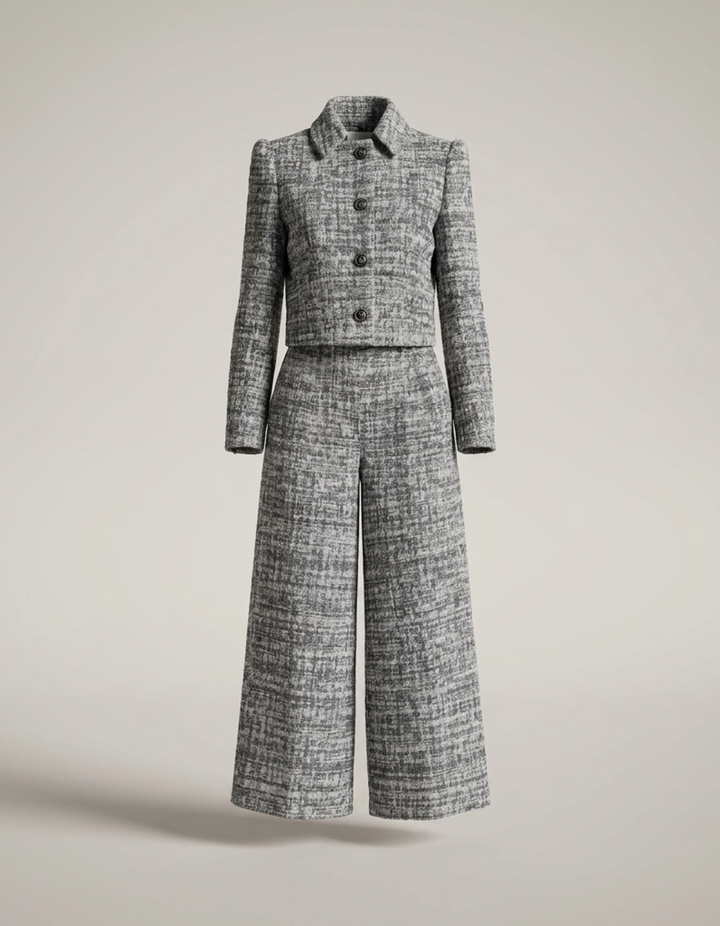 PLUXSTYLE::numise::harper-cropped-parka-wide-leg-bottoms-set::pack-grey