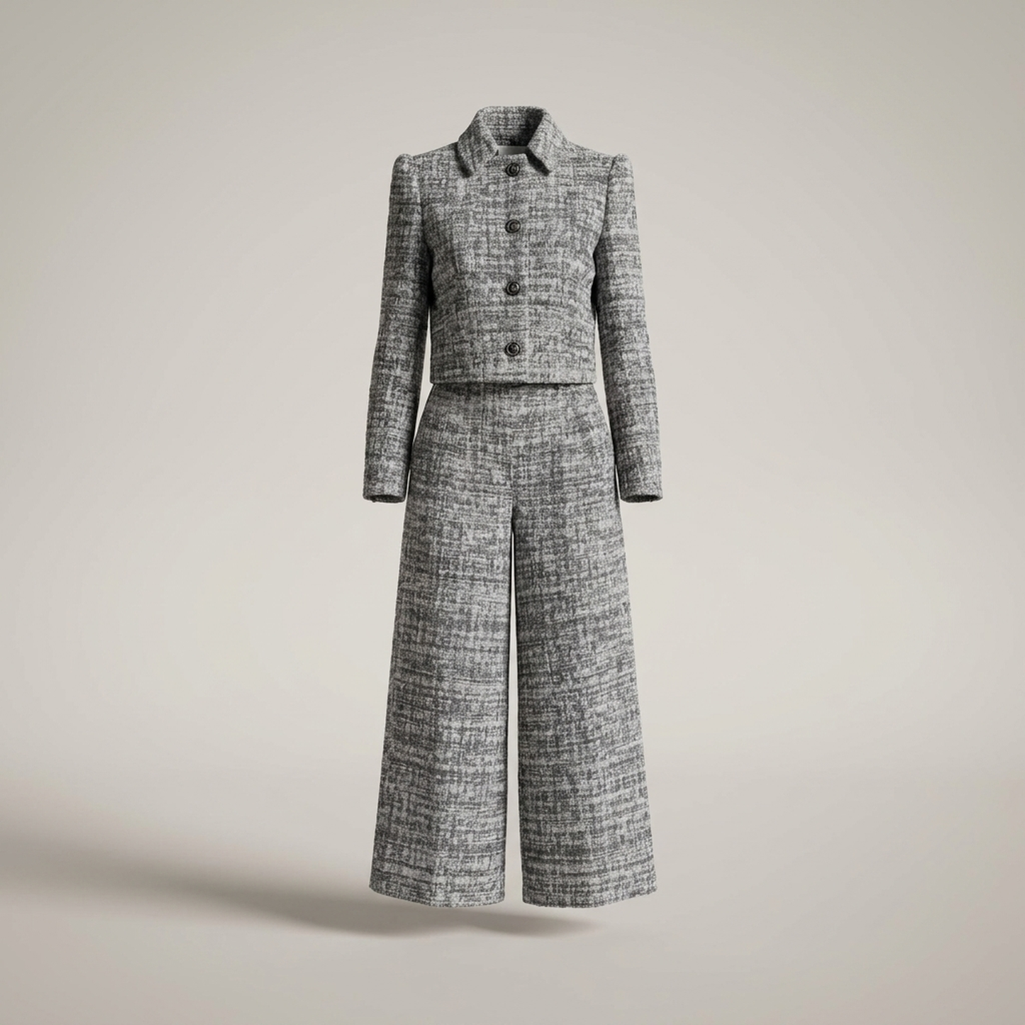 PLUXSTYLE::numise::harper-cropped-parka-wide-leg-bottoms-set::pack-grey