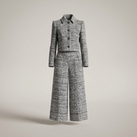 PLUXSTYLE::numise::harper-cropped-parka-wide-leg-bottoms-set::pack-grey