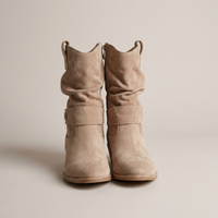 PLUXSTYLE::numise::womens-buckle-slouch-ankle-footwear::pack-apricot-beige