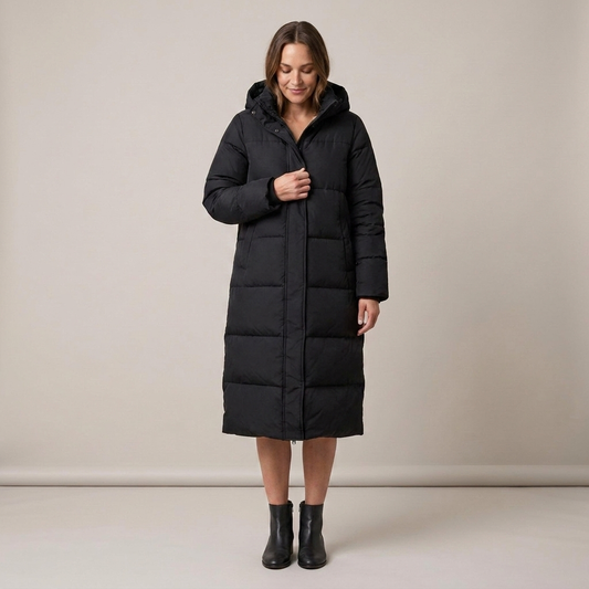 PLUXSTYLE::numise::abigail-longline-hooded-parka::front