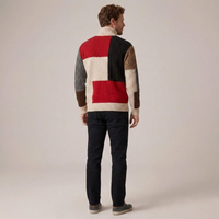 PLUXSTYLE::numise::mens-color-block-turtleneck-sweater::back