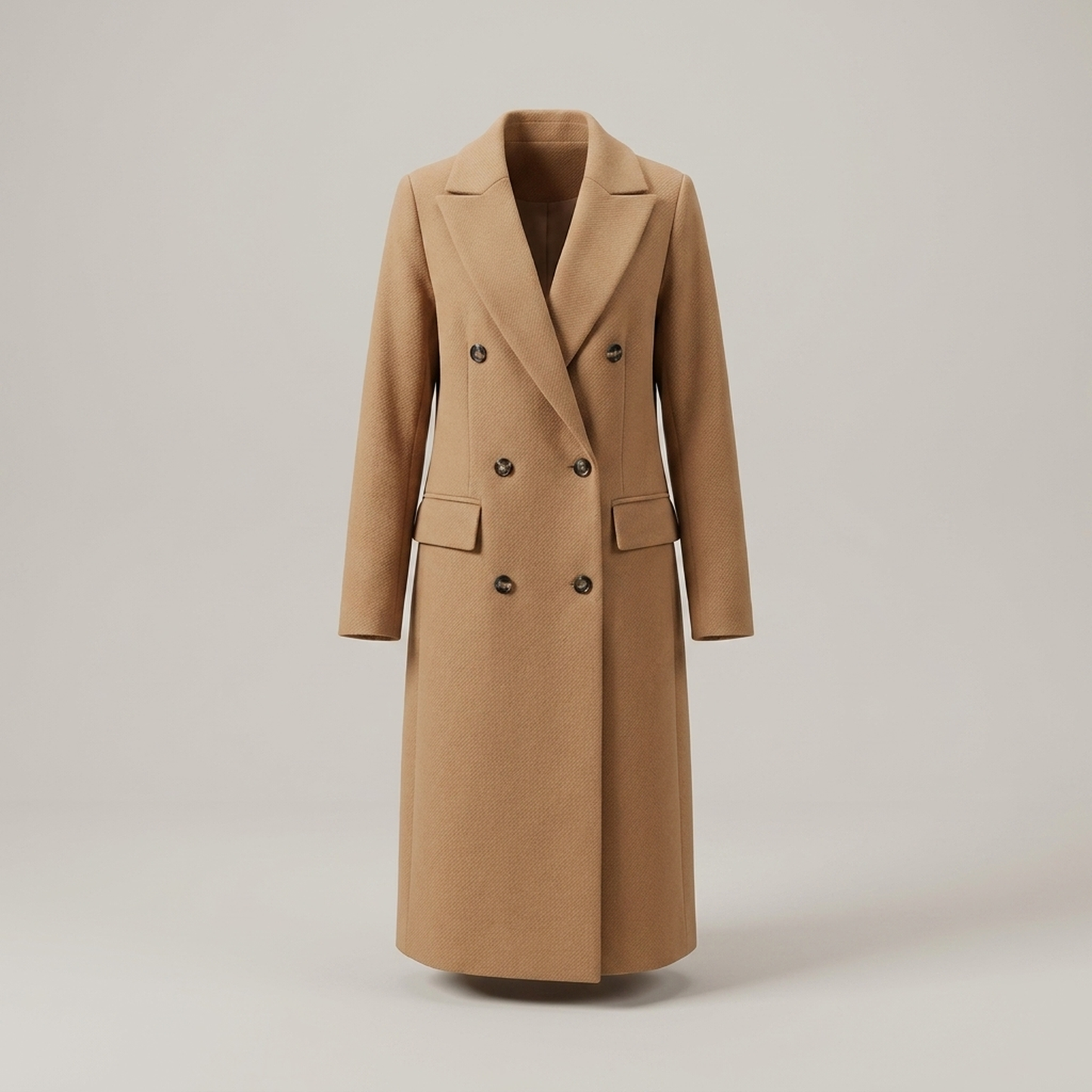 PLUXSTYLE::numise::double-breasted-tailored-parka::pack-khaki