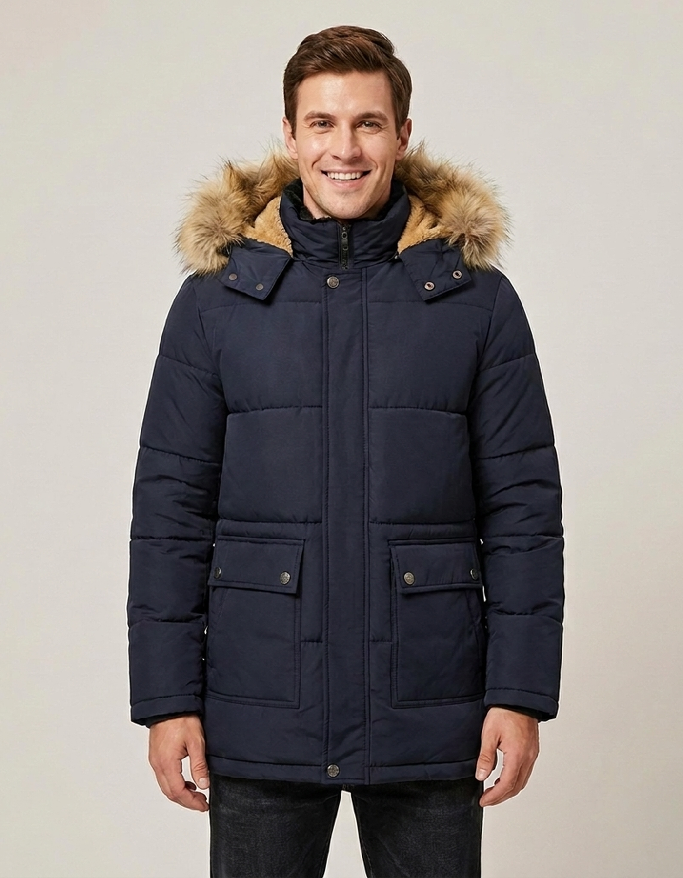 PLUXSTYLE::numise::mens-tailored-fit-parka::front