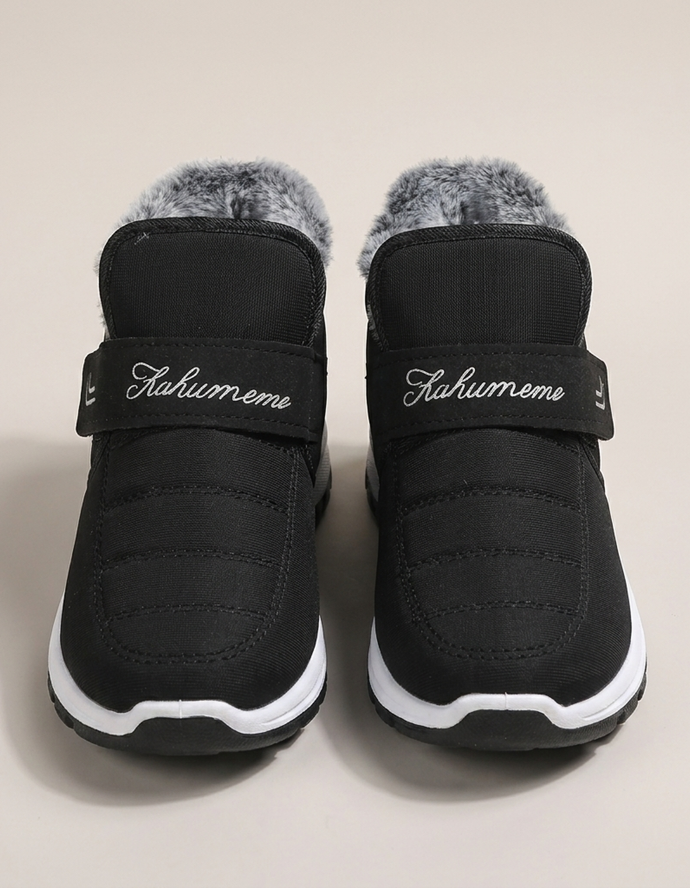 PLUXSTYLE::numise::womens-slip-on-snow-boots::pack-black