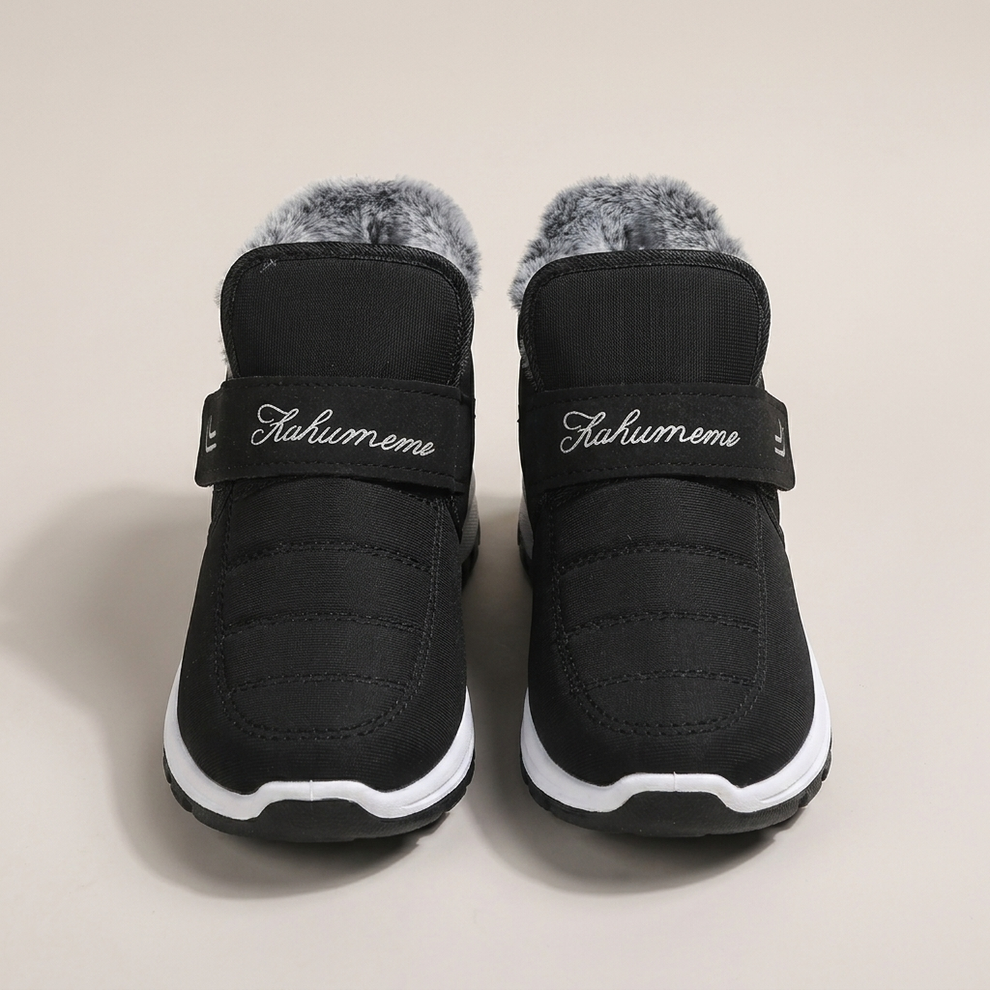 PLUXSTYLE::numise::womens-slip-on-snow-boots::pack-black
