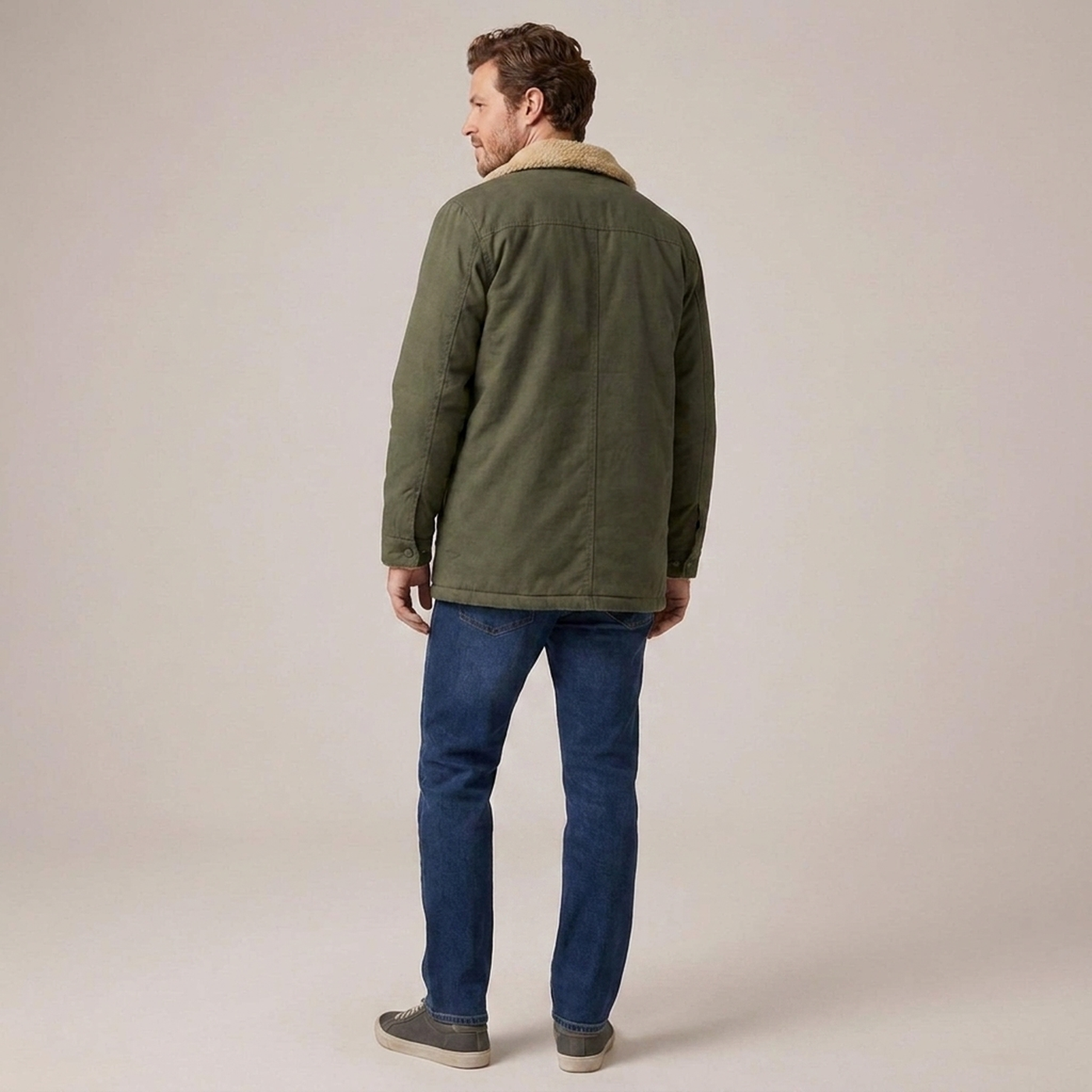 PLUXSTYLE::numise::mens-button-front-winter-parka::back