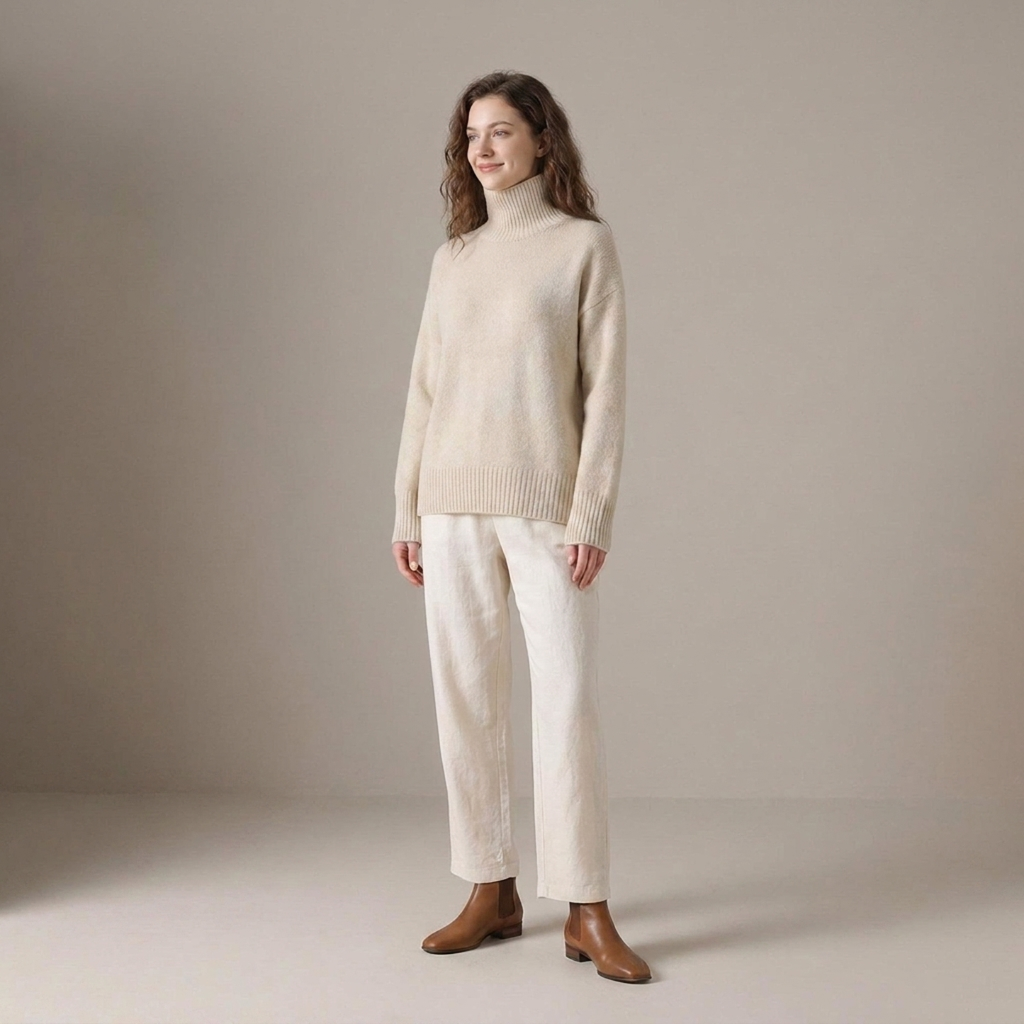 PLUXSTYLE::numise::alecia-relaxed-turtleneck-sweater::front