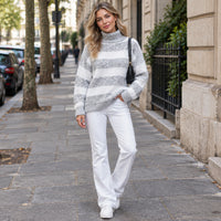 Striped Turtleneck Sweater