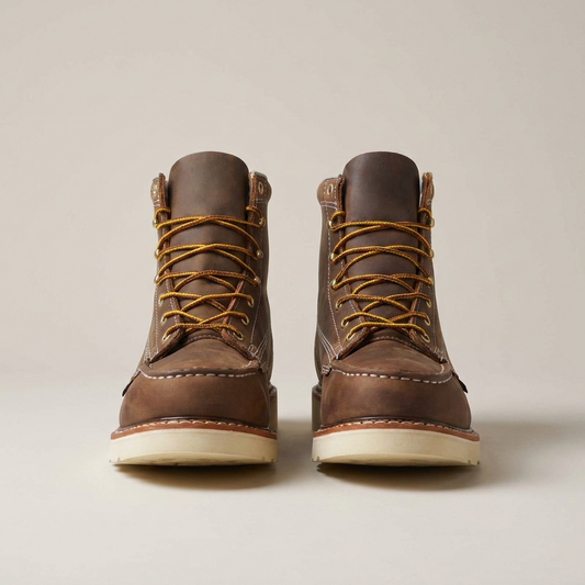 PLUXSTYLE::numise::mens-6-inch-moc-toe-work-boots::pack-dark-brown
