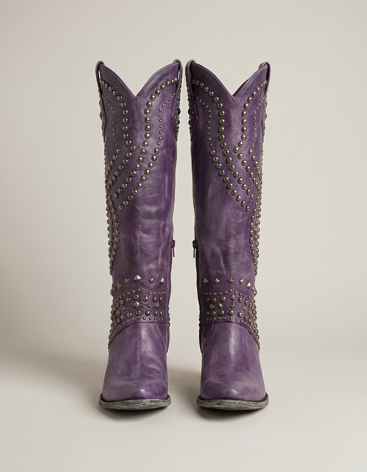 PLUXSTYLE::numise::amelia-studded-western-boots::pack-purple