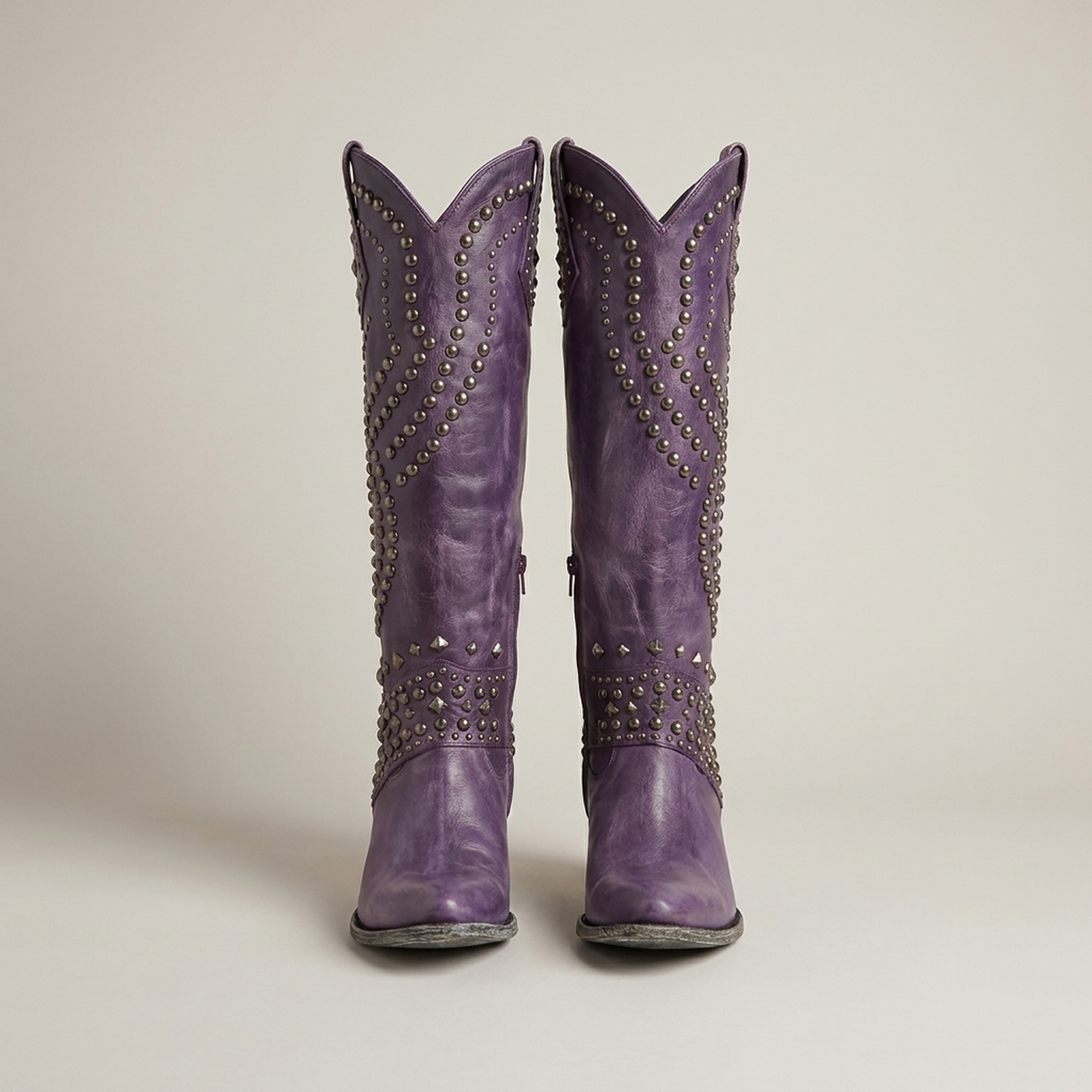 PLUXSTYLE::numise::amelia-studded-western-boots::pack-purple