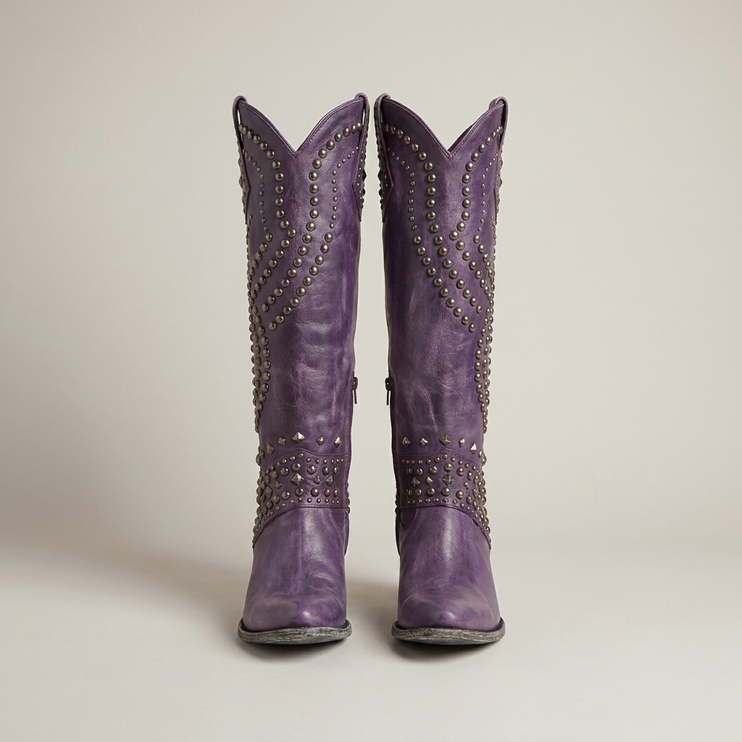 PLUXSTYLE::numise::amelia-studded-western-boots::pack-purple