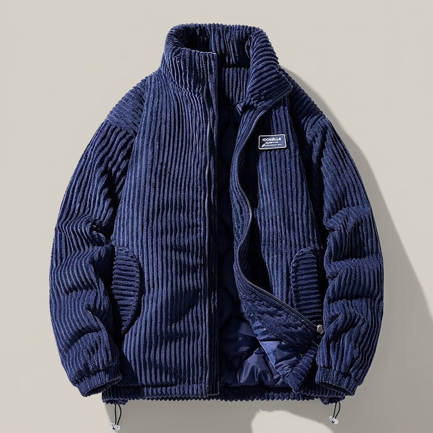 PLUXSTYLE::numise::mens-oversized-stand-collar-parka::pack-navy-blue